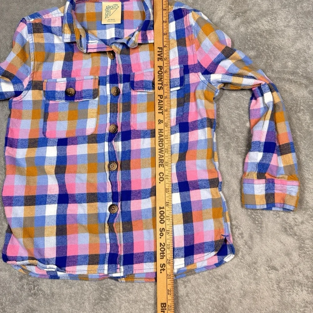 The‎ Abouts Plaid Button Up Shirt Kids Medium 10 12 Multicolor Long Sleeve